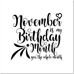 November Birthday Posters and Art